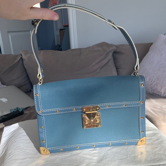 !Price Firm! Louis Vuitton Blue Suhali Leather Bag - Picture 2 of 13